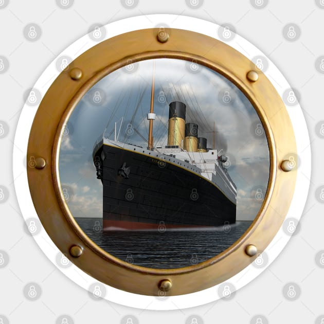 Titanic Porthole Sticker by Dingo Digital